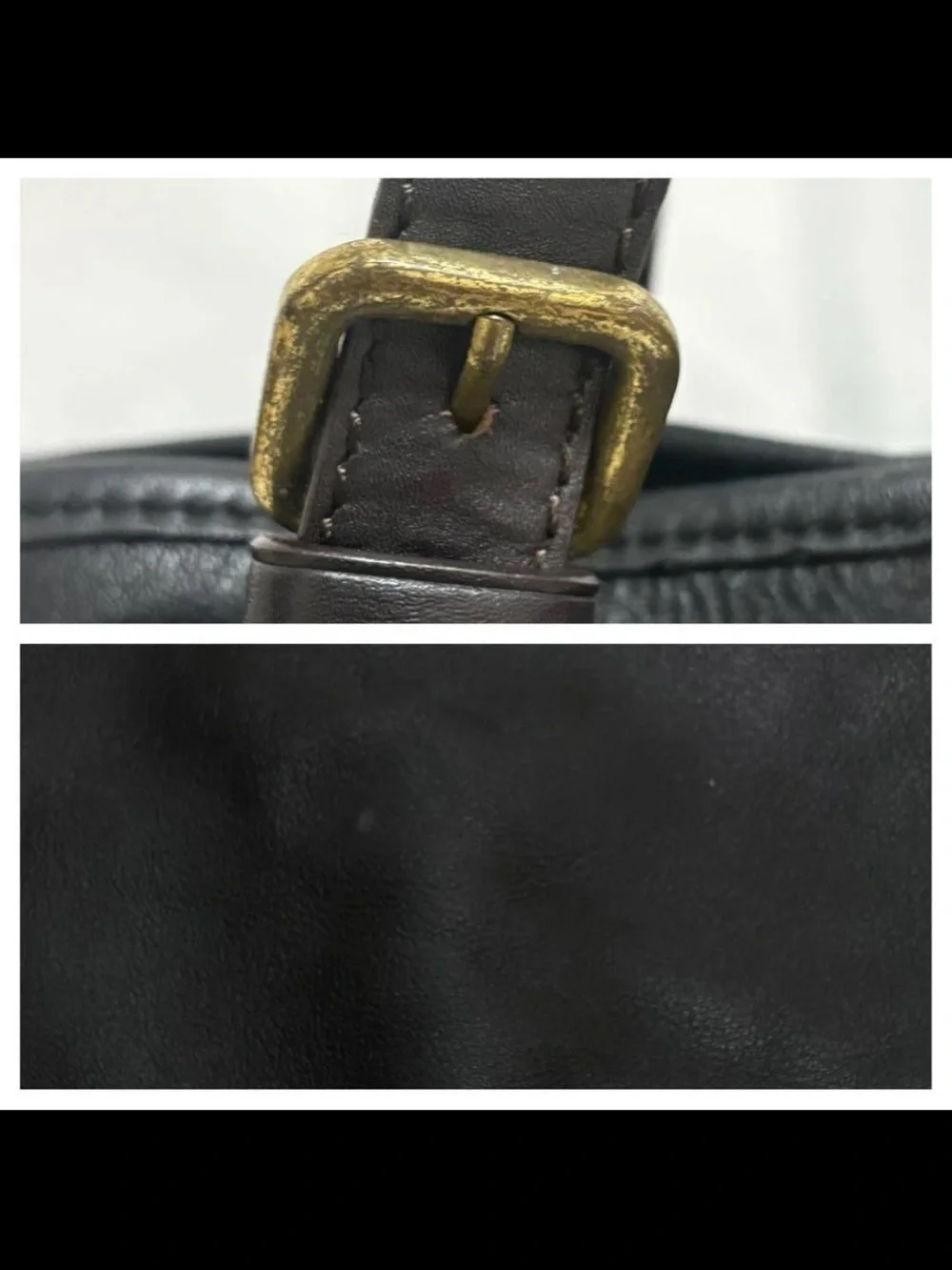 Mulberry Black Leather Shoulder Tote with Brass Hardware